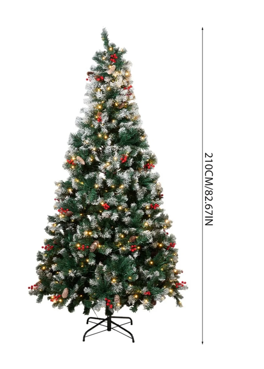 Lifeideas Green Artificial Christmas Tree with Metal Stand - L Image 3