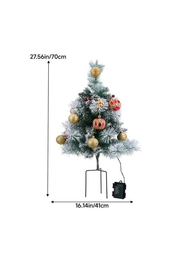 Lifeideas Green 2-Pack Artificial Christmas Trees with Decorations and LED Lights