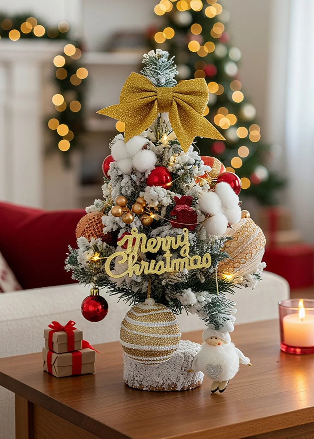Lifeideas Multicoloured Tabletop Christmas Tree With LED Light - One Size Image 1