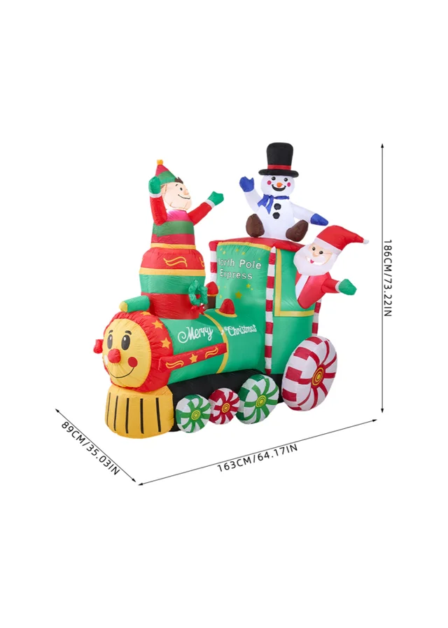Lifeideas Green Blow Up Christmas Inflatable Model Decor with White Lights 6FT