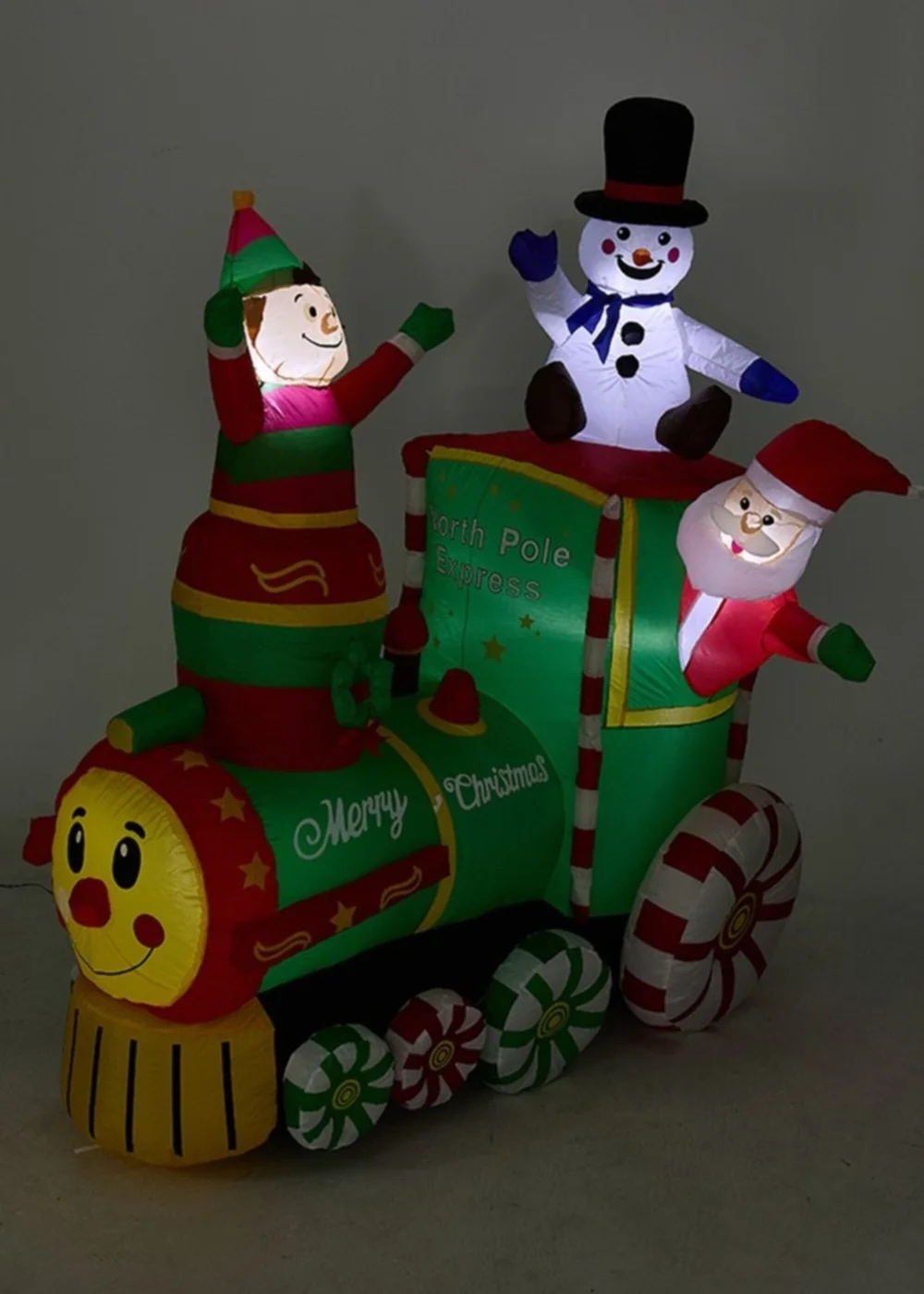 Lifeideas Green Blow Up Christmas Inflatable Model Decor with White Lights 6FT - One Size Image 3