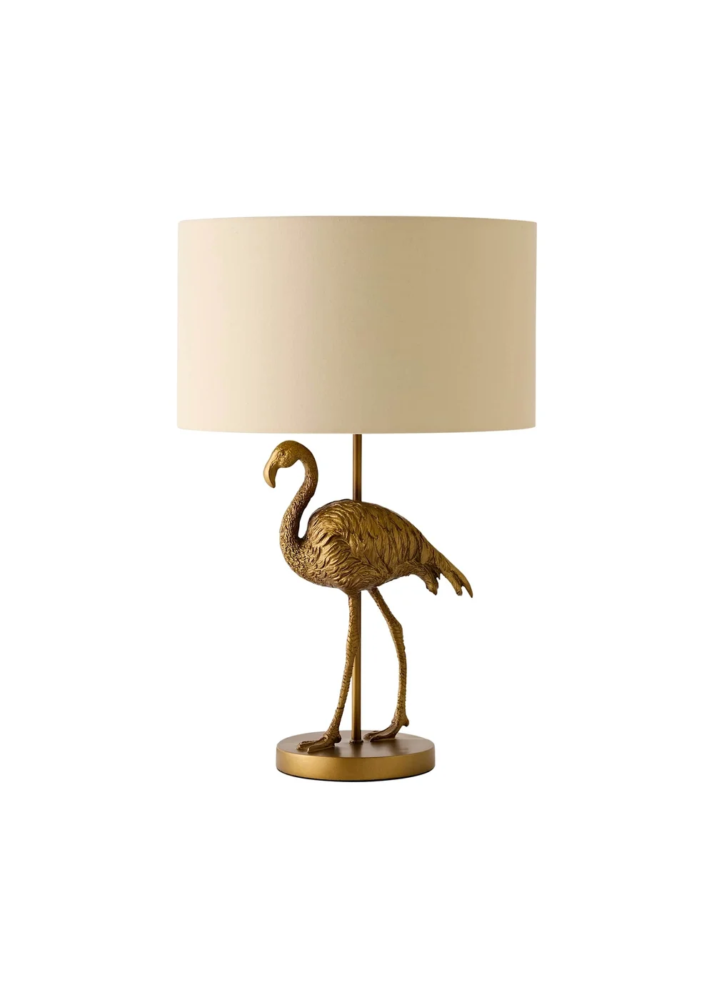 ValueLights Flo Flamingo Table Lamp with Beige & Gold Inner Shade and Warm White Bulb - One Size Image 6