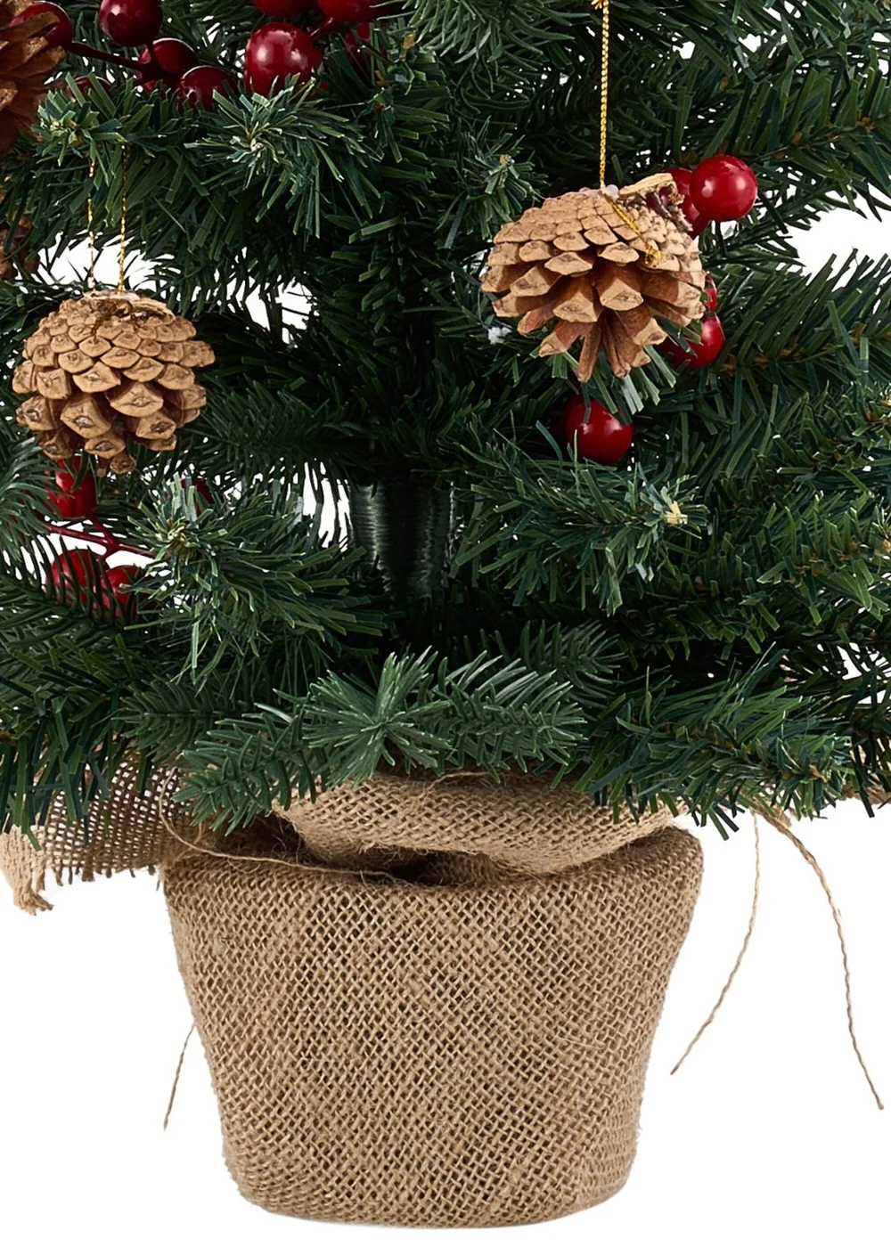 Lifeideas Green Mini Christmas Tree with String Light 2FT/60.5CM - One Size Image 3