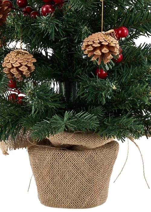 Lifeideas Green Mini Christmas Tree with String Light 2FT/60.5CM - One Size Image 3