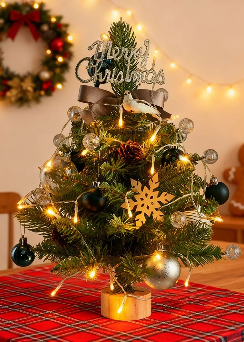 Lifeideas Green Mini Tabletop Christmas Tree - One Size Image 1