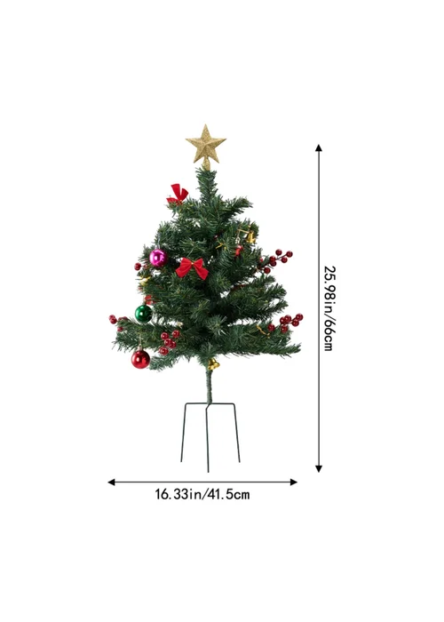 Lifeideas Green PVC Ground‑Plug Christmas Tree 75cm - One Size Image 2