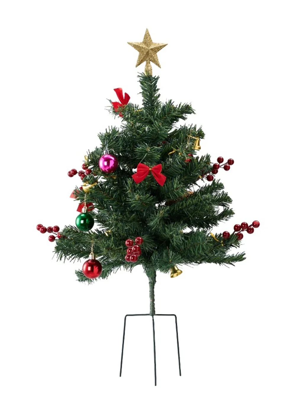 Lifeideas Green PVC Ground‑Plug Christmas Tree 75cm - One Size Image 1