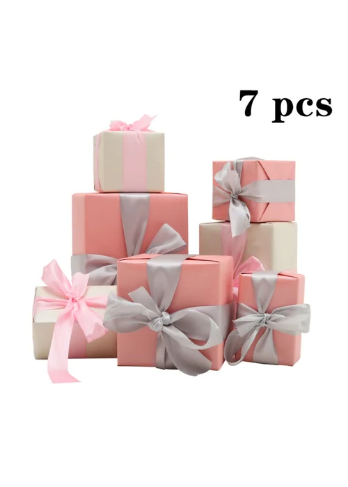 Lifeideas Pink 7pcs Paper Gift Box Set - One Size Image 3