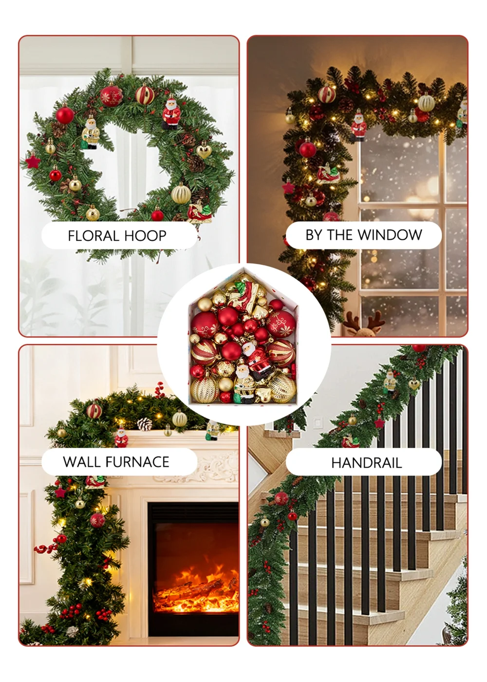 Lifeideas 72-Piece Christmas Ornaments for Christmas Tree Decorations - One Size Image 5