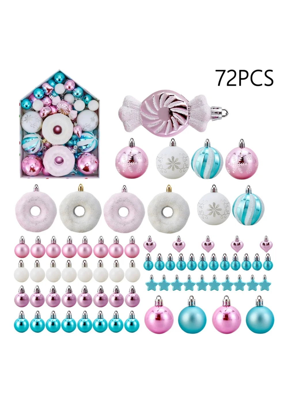 Lifeideas 72-Piece Christmas Ornaments for Christmas Tree Decorations - One Size Image 2