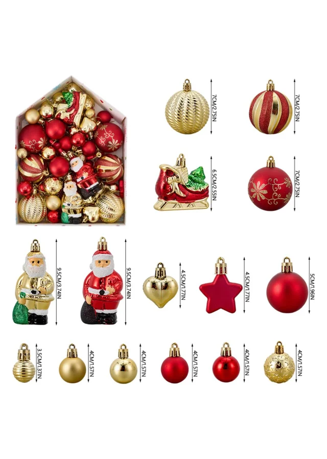 Lifeideas Red 72-Piece Christmas Ornaments for Christmas Tree Decorations