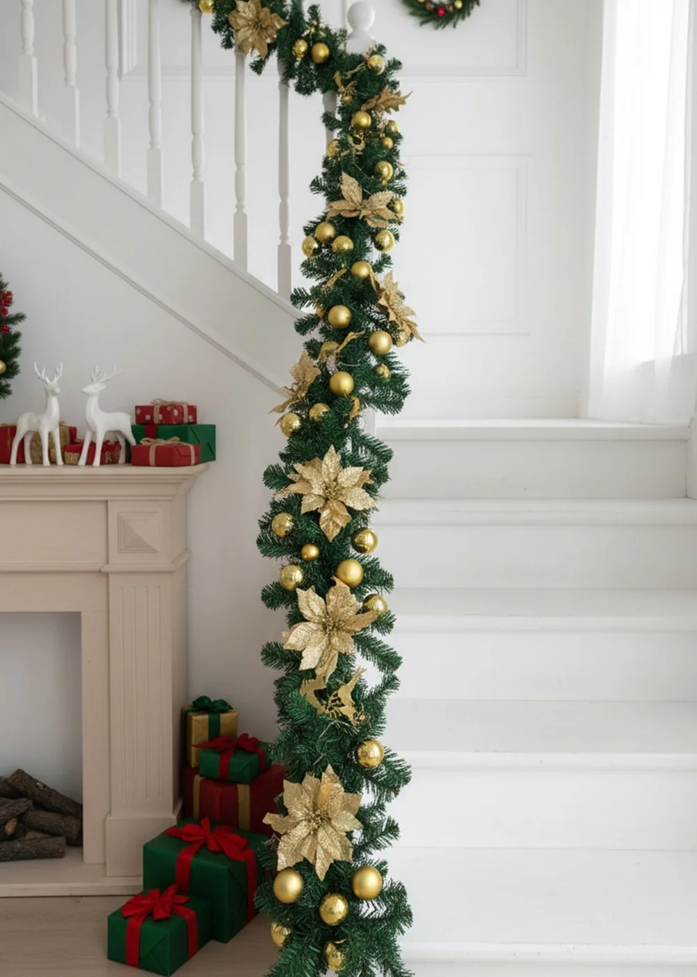 Lifeideas LED Light String Berry Ball Flower Garland Christmas Decor 2.7m - One Size Image 2