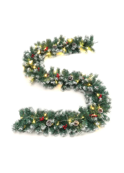 Lifeideas Multicoloured Artificial LED Warm White Light Christmas Garland 270cm - One Size Image 4
