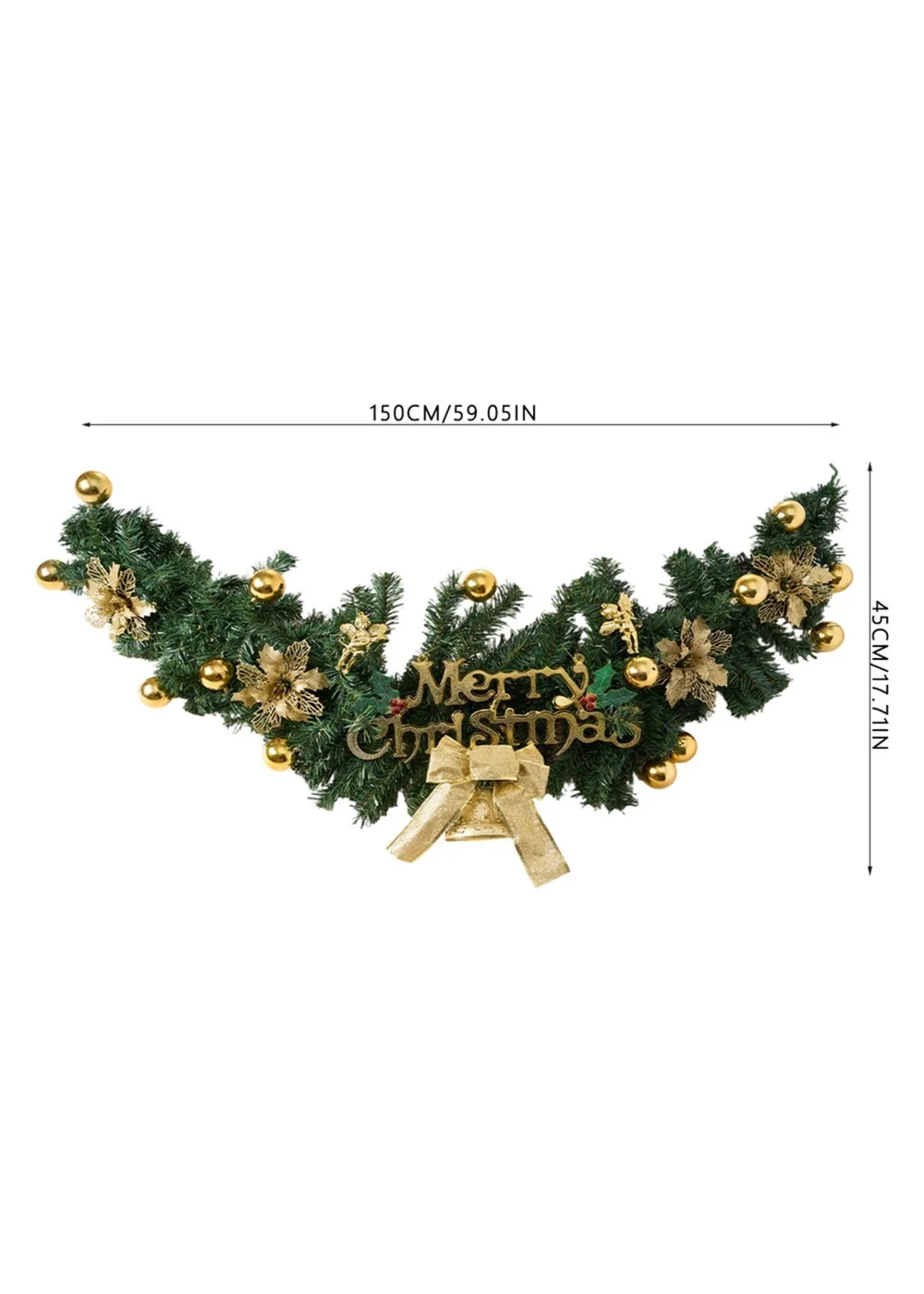 Lifeideas Gold Christmas Garland Artificial Hanging Festival Decoration - One Size Image 2
