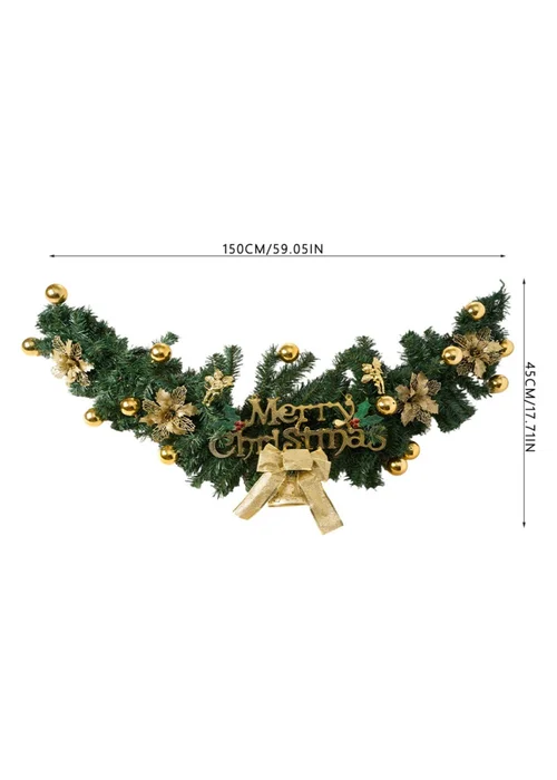Lifeideas Gold Christmas Garland Artificial Hanging Festival Decoration - One Size Image 2