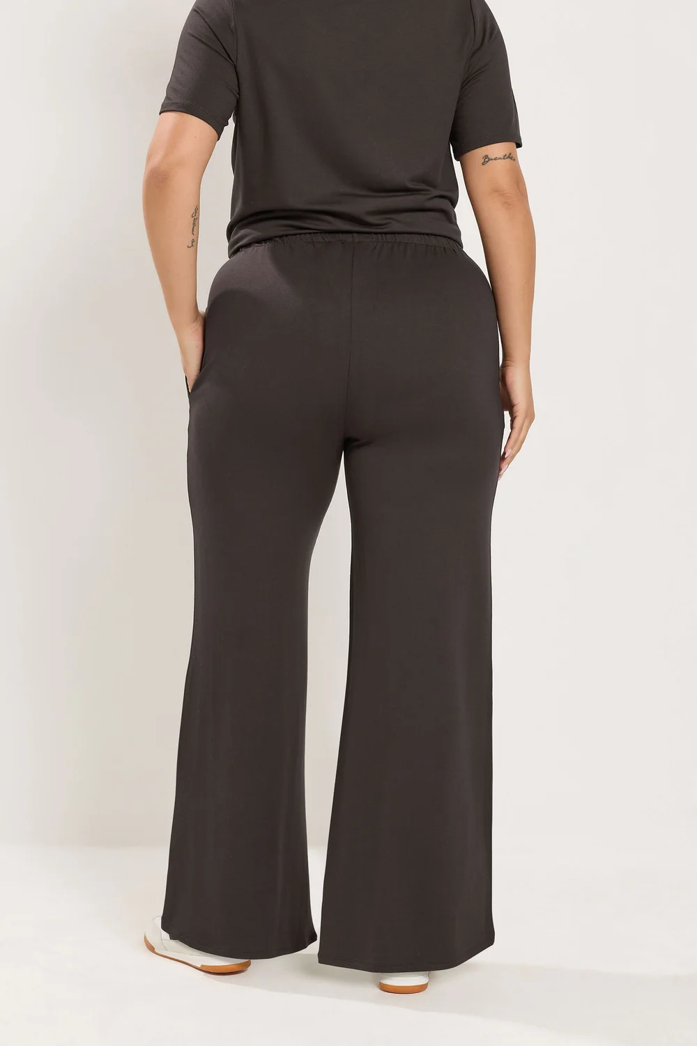 Yours Curve Chocolate Brown Soft Touch Trousers - 26-28/L30 Image 3