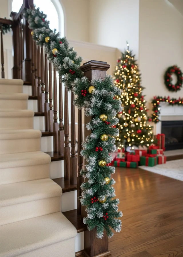Lifeideas Multicoloured Artificial Greenery Christmas Garland Decor 270cm