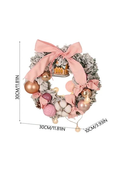 Lifeideas Artificial Christmas Wreath Door Decoration with LED String Lights - One Size Image 4