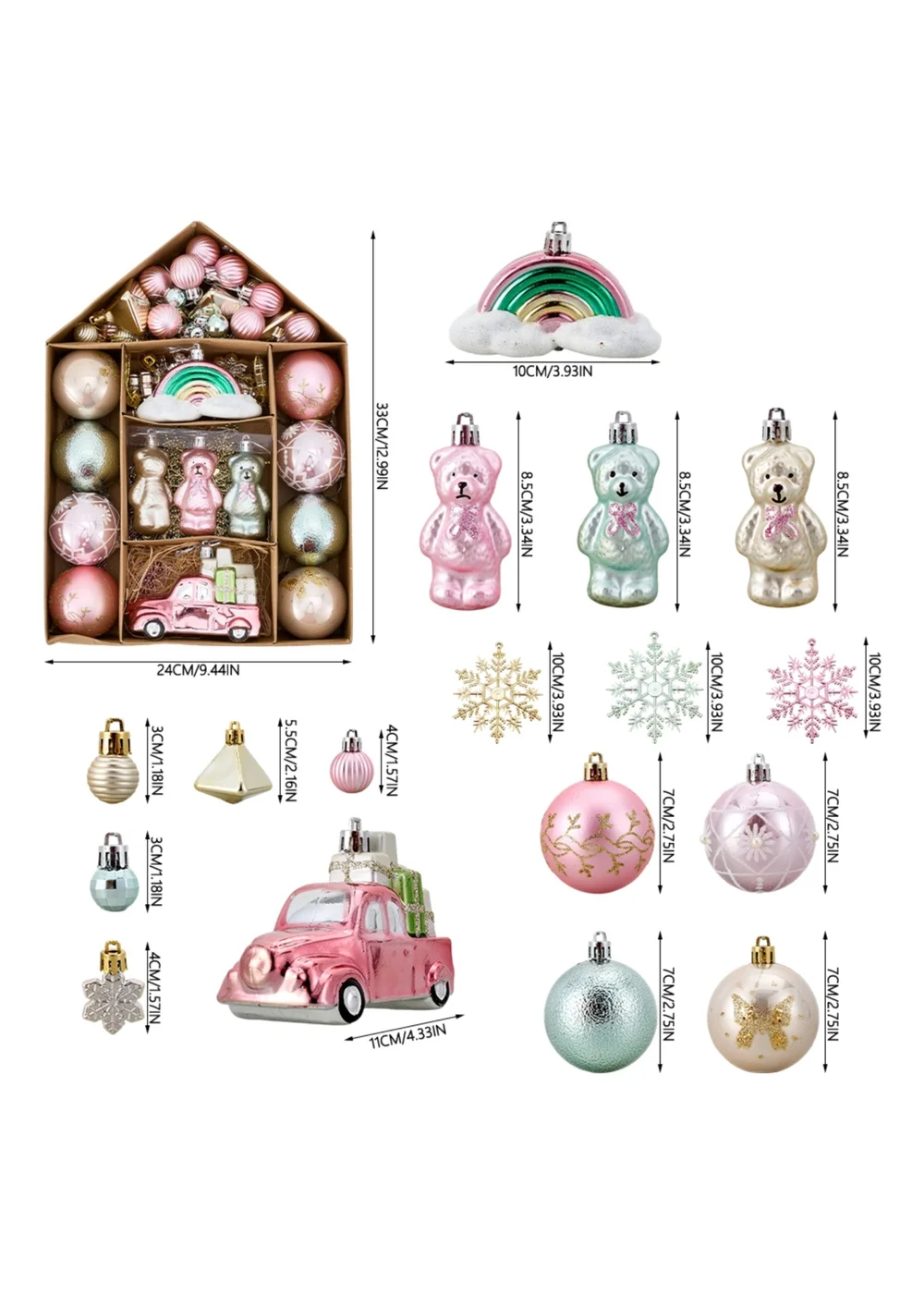 Lifeideas 70Pcs Christmas Tree Ornament Set - One Size Image 5