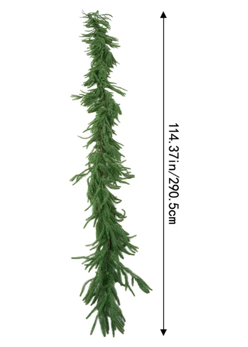 Lifeideas Green Deluxe Unlit Artificial Christmas Garland 1.8m / 2.7m - M Long Image 3