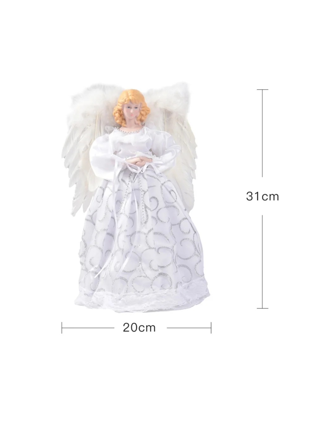 Lifeideas Angel Christmas Tree Topper with LED Lights Home Decor - One Size Image 4