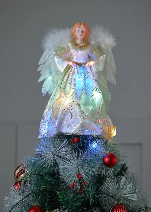 Lifeideas Angel Christmas Tree Topper with LED Lights Home Decor - One Size Image 1