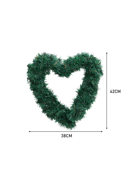 Lifeideas Multicoloured Valentine's Day Artificial Heart-shaped Door Hanging Garland Wedding Decoration with 3m Light String - One Size Image 2