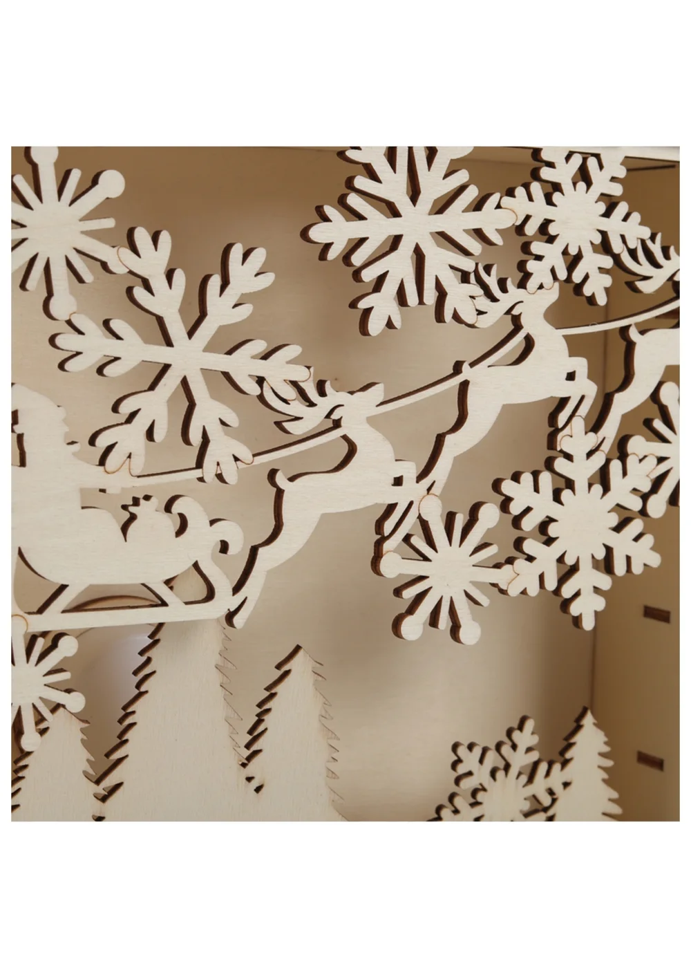 Lifeideas Brown DIY Wooden Square Christmas Advent Calendar - One Size Image 4