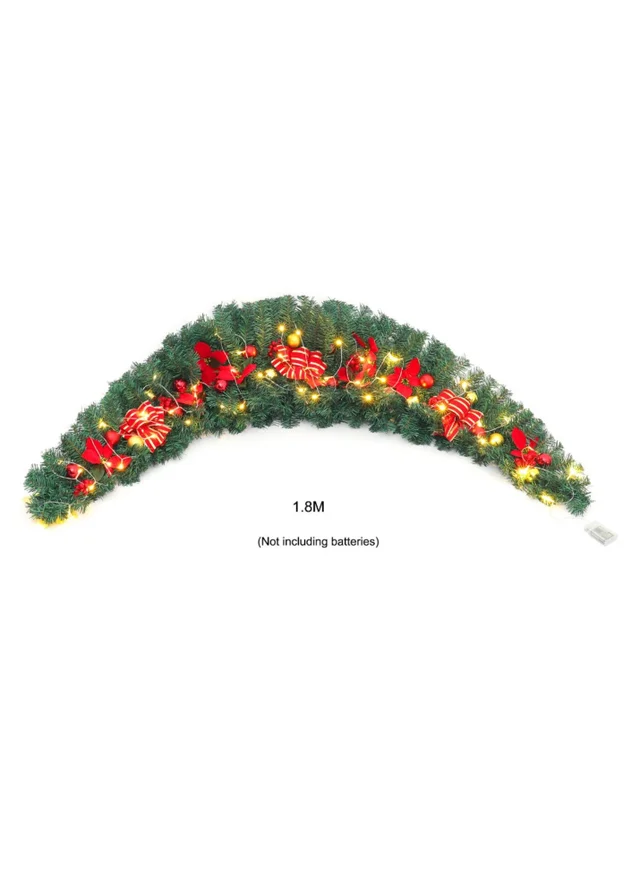 Lifeideas Multicoloured Artificial 180cm Classic Christmas Swag for Front Door Decor