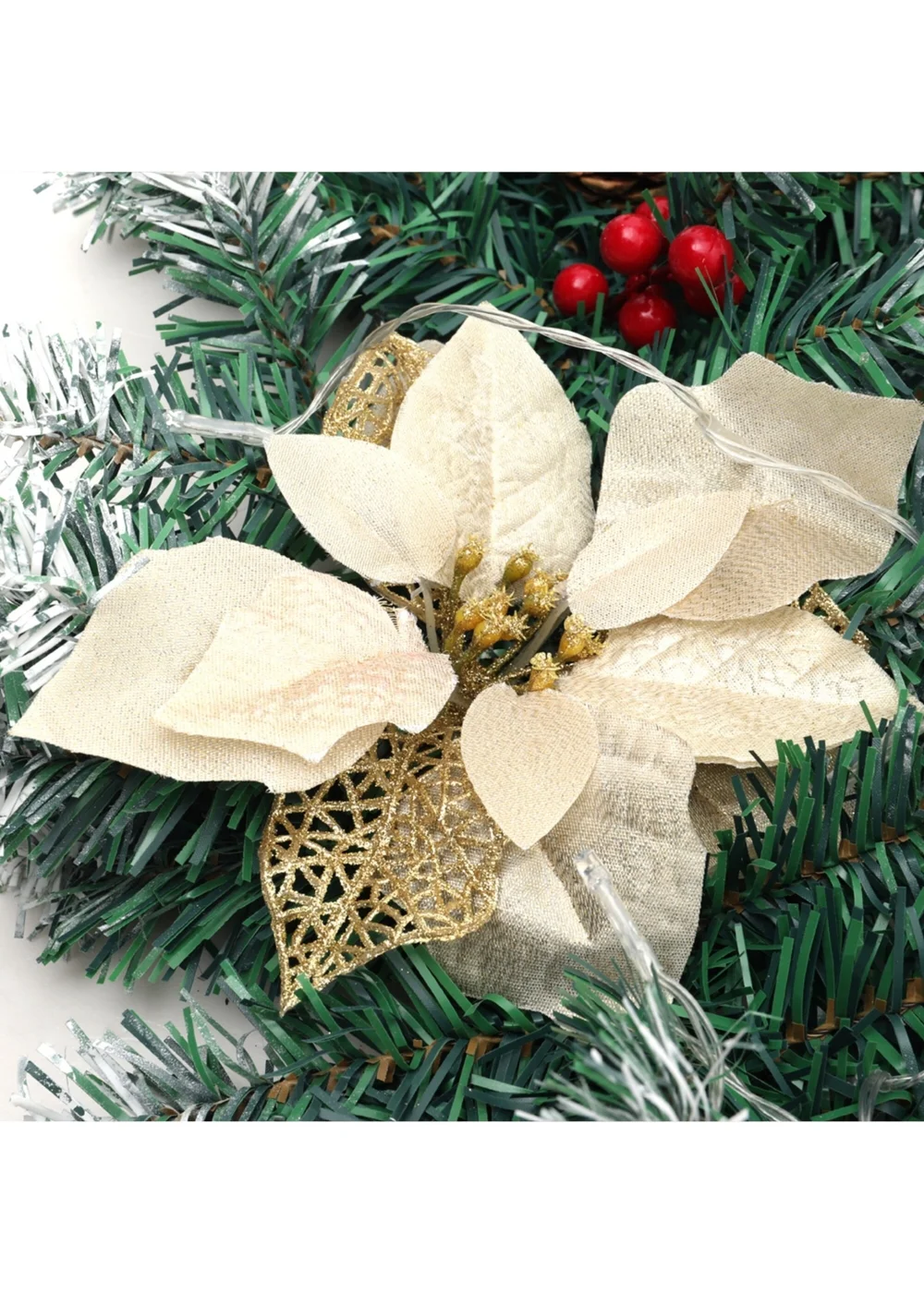 Lifeideas Spruce Artificial Greenery Christmas Garland with 50 LED Warm White Lights - One Size Image 5