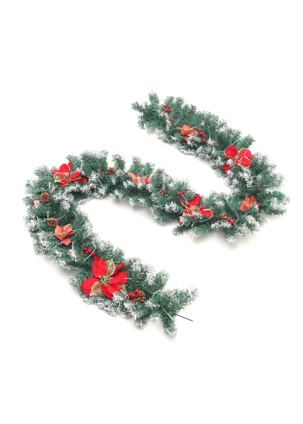 Lifeideas Red Spruce Artificial Greenery Christmas Garland with 50 LED Warm White Lights - One Size Image 3