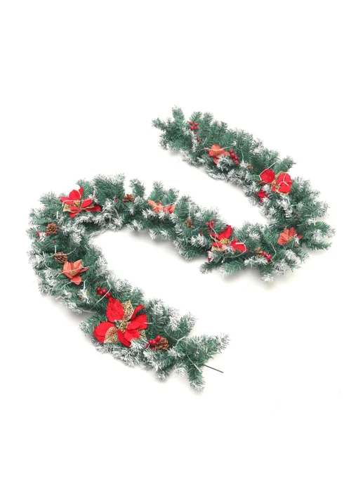 Lifeideas Red Spruce Artificial Greenery Christmas Garland with 50 LED Warm White Lights - One Size Image 3