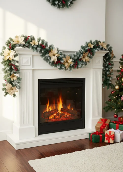 Lifeideas Spruce Artificial Greenery Christmas Garland with 50 LED Warm White Lights - One Size Image 3