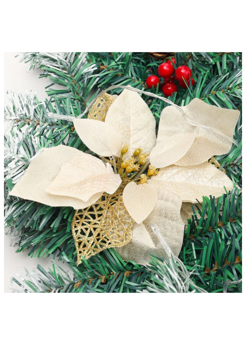 Lifeideas Yellow Spruce Artificial Greenery Christmas Garland with 50 LED Warm White Lights - One Size Image 6