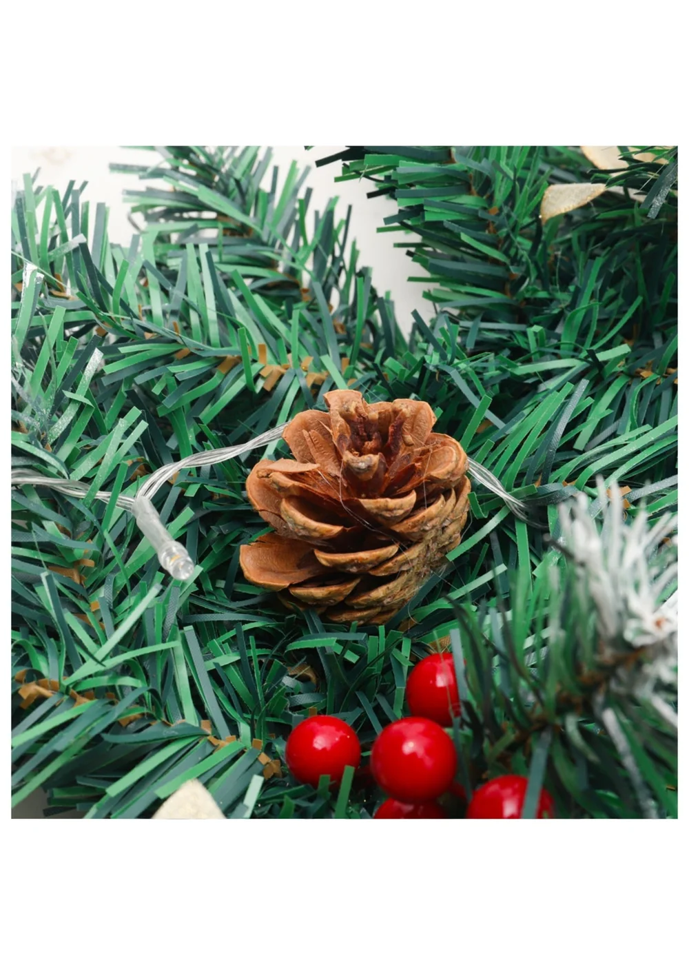 Lifeideas Yellow Spruce Artificial Greenery Christmas Garland with 50 LED Warm White Lights - One Size Image 5
