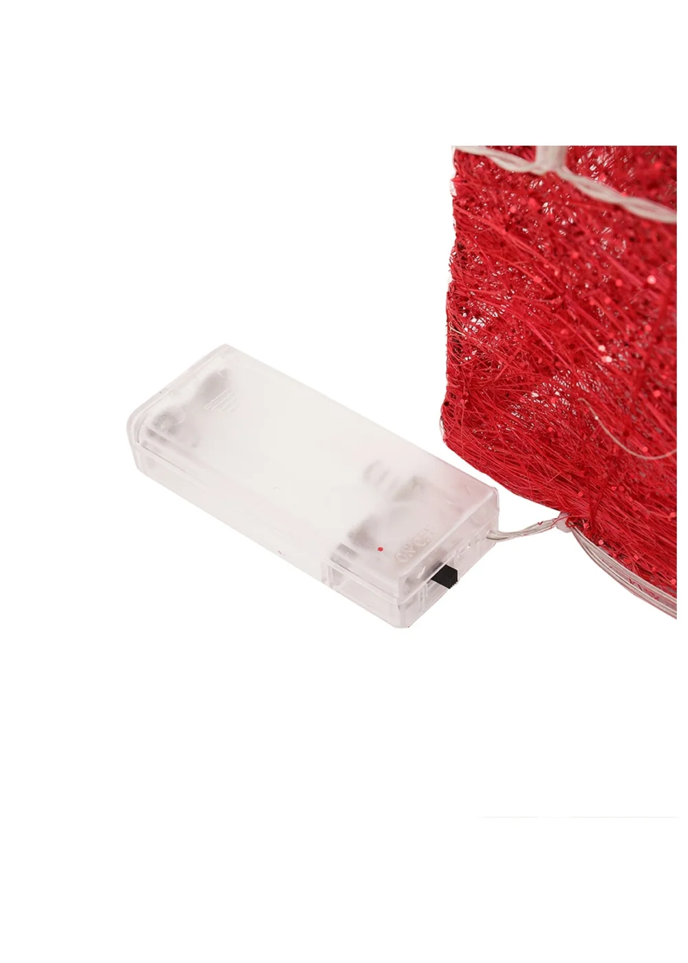 Lifeideas Red Set of 3 Light-Up Square Christmas Gift Boxes Glitter Presents Decoration - One Size Image 4