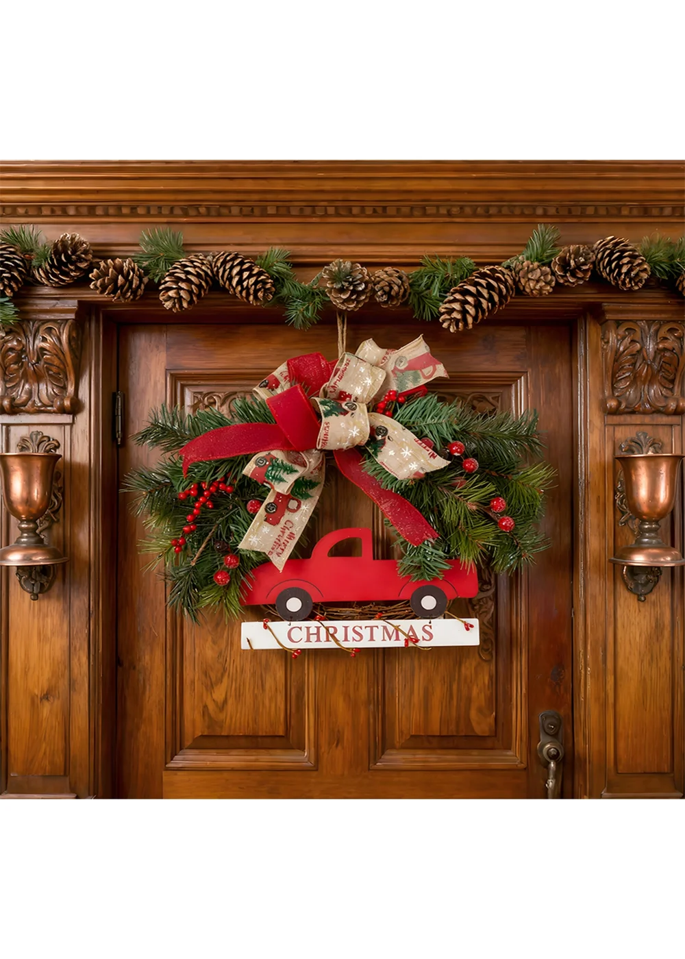 Lifeideas Green Christmas Wreath 30cm - One Size Image 1