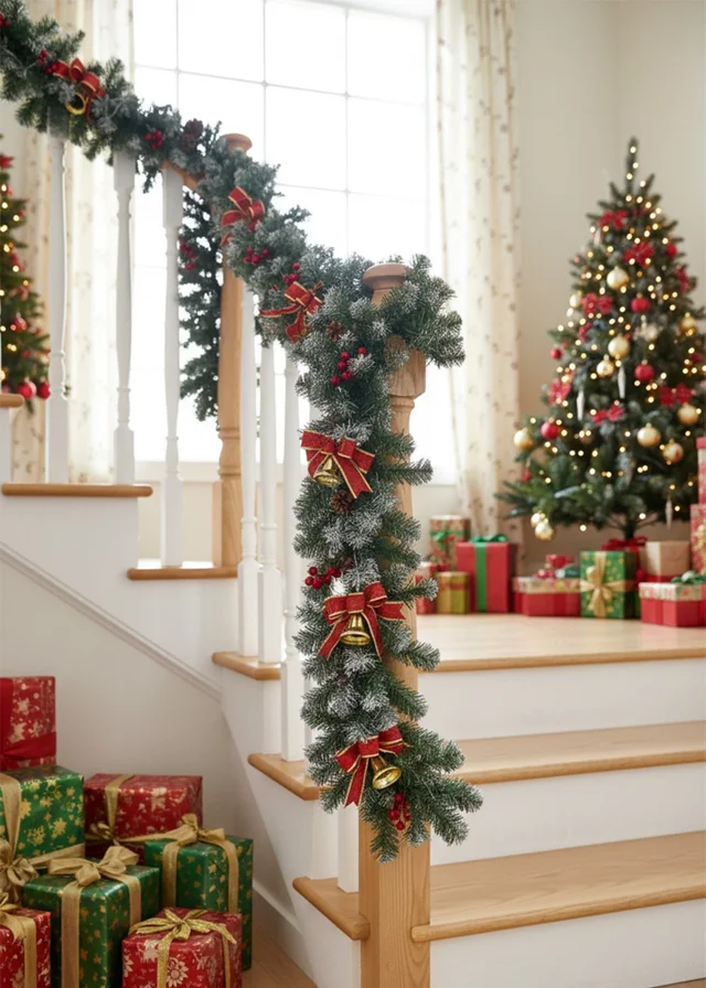 Lifeideas Multicoloured Spruced Artificial Lighted Christmas Garland Holiday Decoration