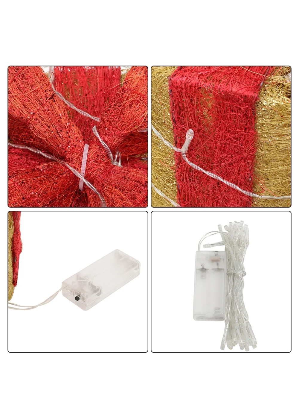Lifeideas 4Pcs Christmas Gift Box Decorations with LED String Lights - One Size Image 6