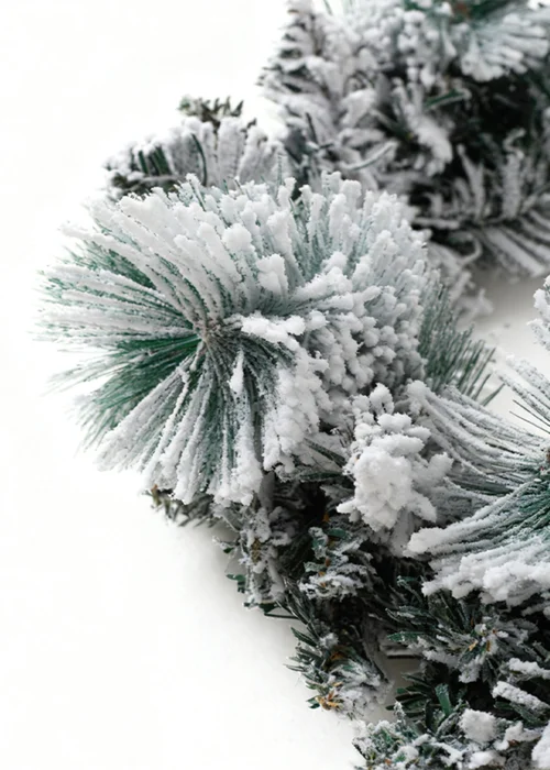 Lifeideas Green Snow‑Flocked Artificial Christmas Wreath 50cm - One Size Image 4