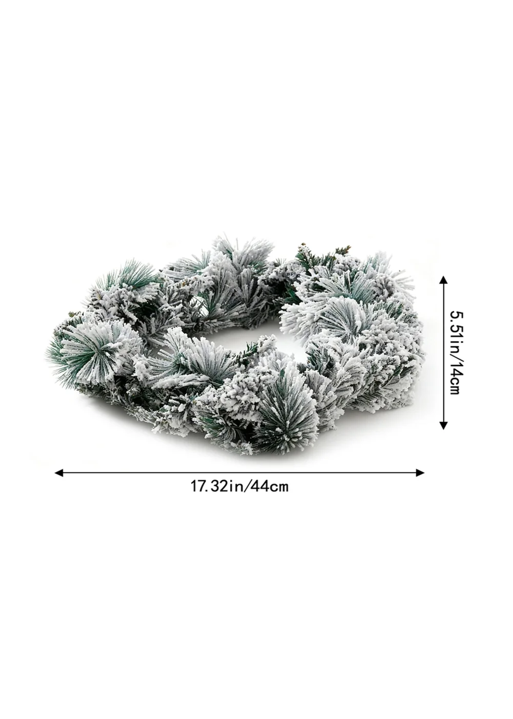 Lifeideas Green Snow‑Flocked Artificial Christmas Wreath 50cm - One Size Image 2