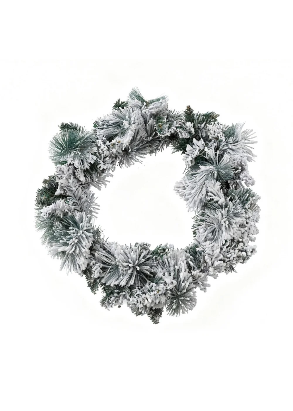 Lifeideas Green Snow‑Flocked Artificial Christmas Wreath 50cm - One Size Image 3