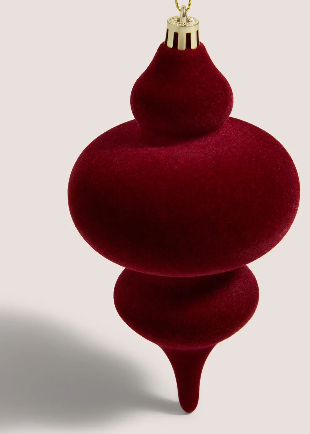 Burgundy Flocked Bauble Image 2
