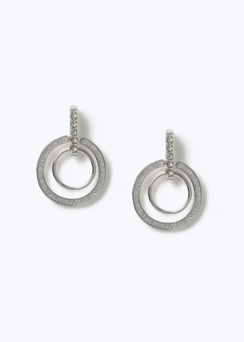 Muse Glitter Circle Door Knocker Earrings - One Size Image 1