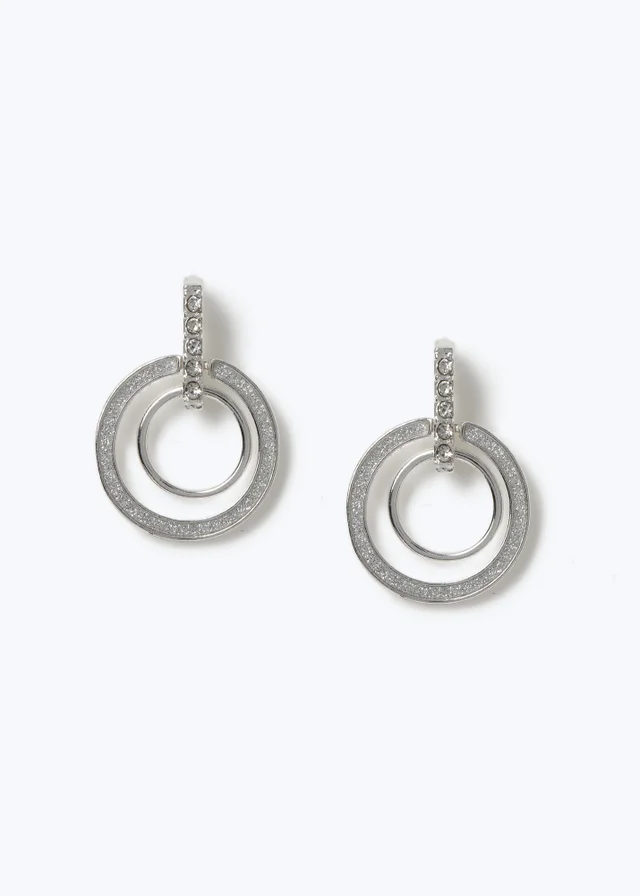 Muse Glitter Circle Door Knocker Earrings
