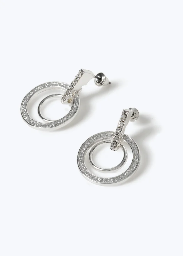 Muse Glitter Circle Door Knocker Earrings