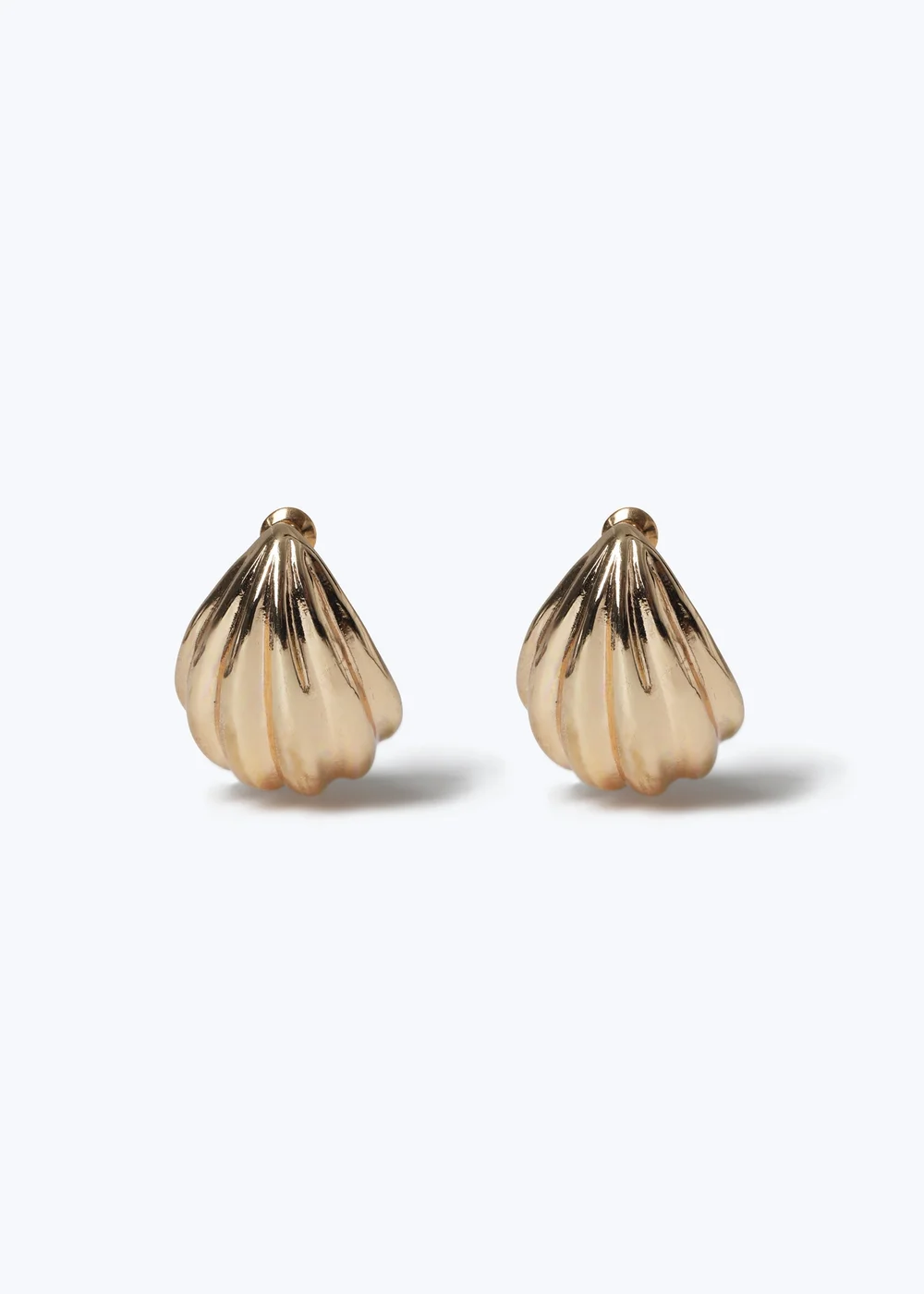 Muse Gold Chunky Gold Ridge Hoop Earrings - One Size Image 1
