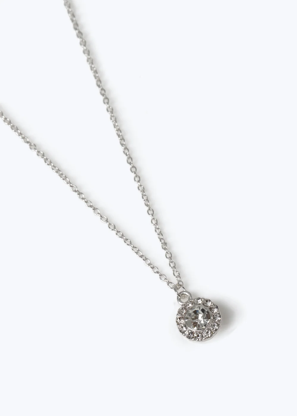 Muse Silver Rhinestone Ditsy Necklace - One Size Image 2