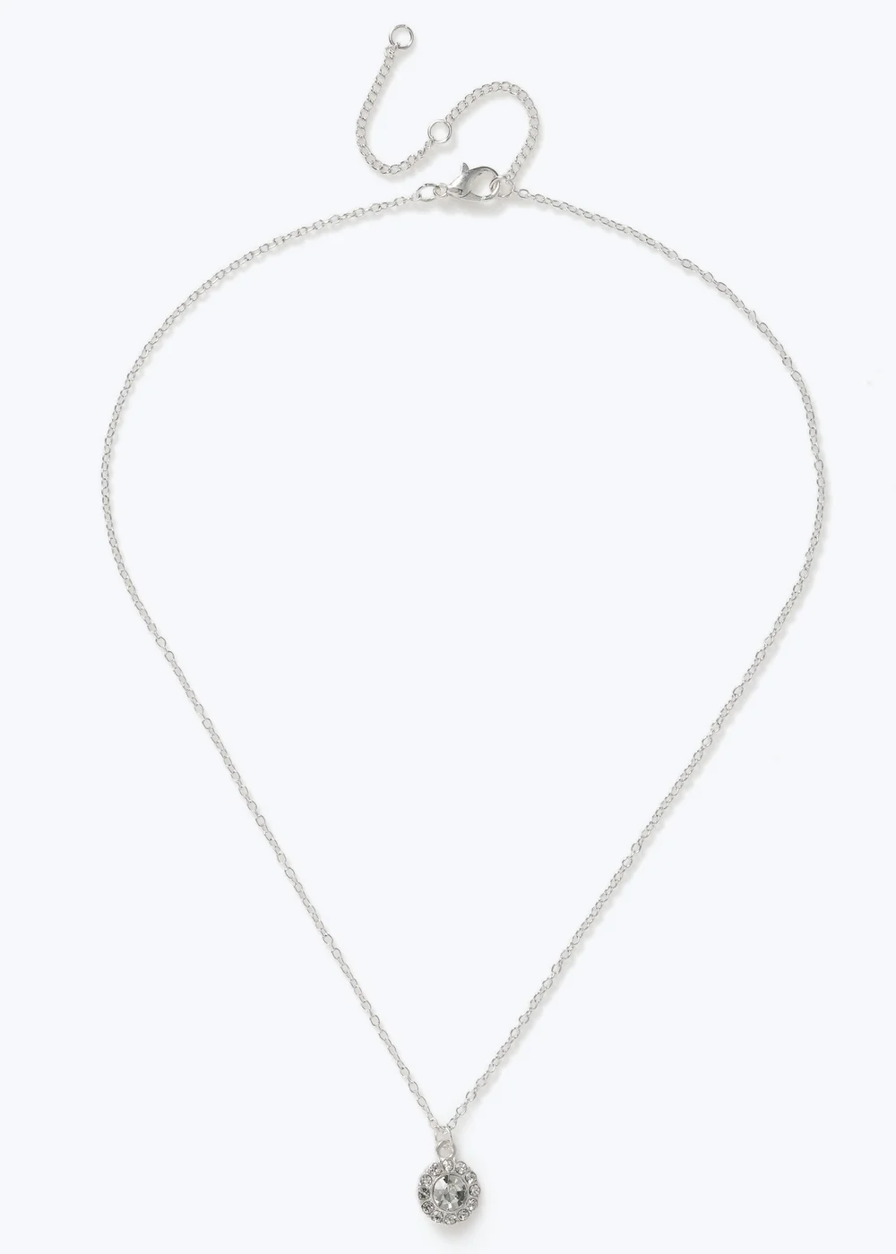 Muse Silver Rhinestone Ditsy Necklace - One Size Image 1