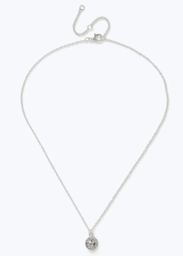 Muse Silver Rhinestone Ditsy Necklace